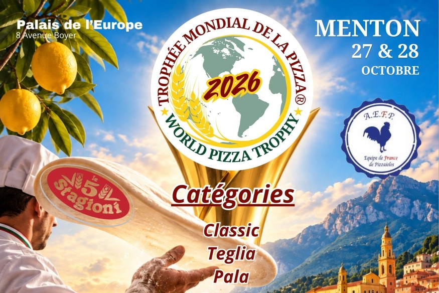 Trophée Mondial de la Pizza 2026 à Menton : deux jours de compétition les 27 et 28 octobre au Palais de l’Europe