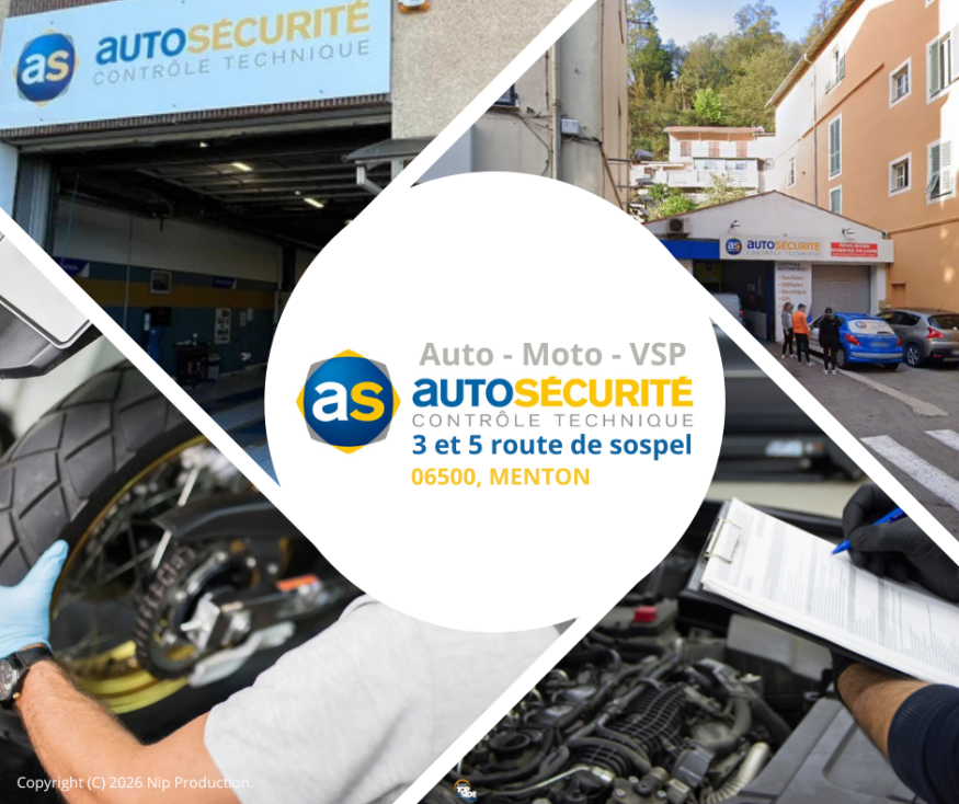 AS Autosécurité Contrôle Technique à Menton, Roquebrune Cap Martin, Fontan