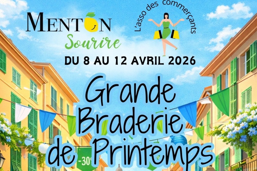 Menton : Grande Braderie de Printemps du 8 au 12 avril 2026