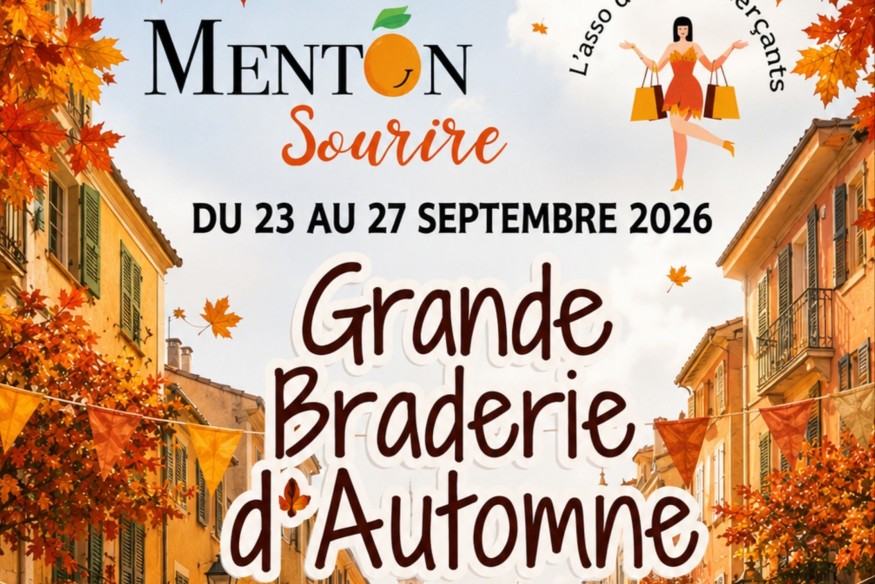 Grande Braderie d’Automne à Menton : 5 jours de bonnes affaires et d’animations du 23 au 27 septembre